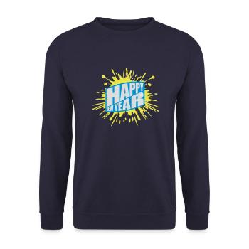 happy new year quote - Unisex Sweatshirt - navy - Front - Alina (178cm) & Michal (187cm)