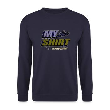 Charpentier du syndicat des bûcherons - Sweat-shirt Unisexe - marine - Devant - Alina (178cm) & Michal (187cm)
