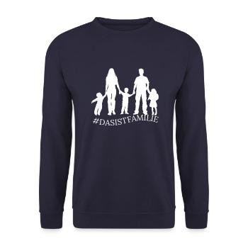 Das ist Familie! #dasistfamilie - Unisex Pullover - Navy - Vorne - Alina (178cm) & Michal (187cm)