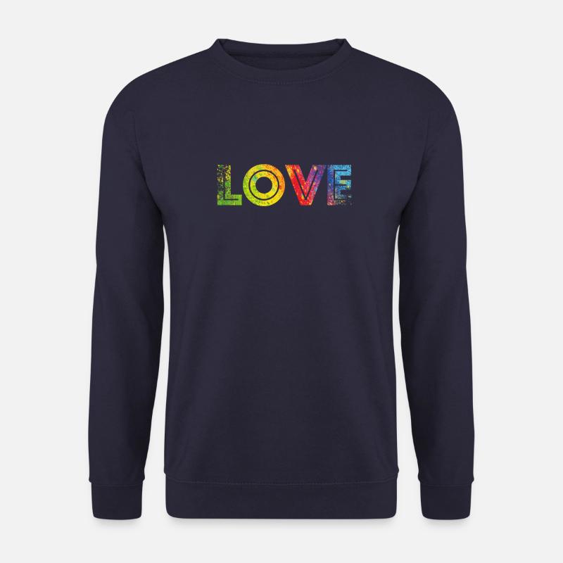 LOVE rainbow speckled - Unisex Pullover - Navy
