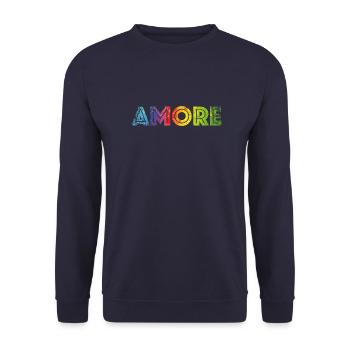 AMORE colours speckled - Unisex Pullover - Navy - Vorne - Alina (178cm) & Michal (187cm)