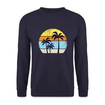 Palmen Vintage - Unisex Pullover - Navy - Vorne - Alina (178cm) & Michal (187cm)