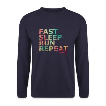 Fast sleep trun repeat OMAD - Unisex Sweatshirt - navy - Front - Alina (178cm) & Michal (187cm)