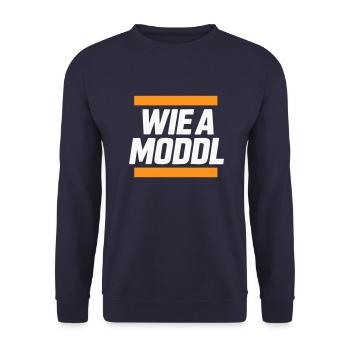 Frankenwaldshirts - Wie a Moddl - Unisex Pullover - Navy - Vorne - Alina (178cm) & Michal (187cm)