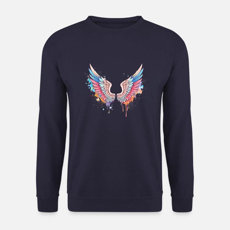 angelwings,engelsflügel,graffiti,malerei,bunt - Unisex Pullover - Navy
