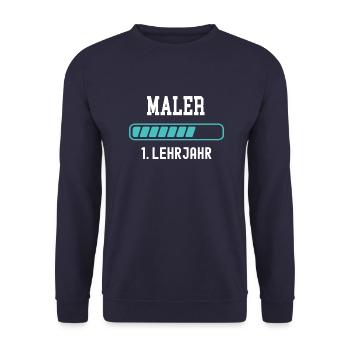 Maler Ausbildung 1 Lehrjahr 1. Ausbildungsjahr - Unisex Pullover - Navy - Vorne - Alina (178cm) & Michal (187cm)
