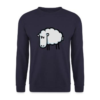 Schaf - Unisex Pullover - Navy - Vorne - Alina (178cm) & Michal (187cm)