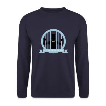 JGA Junggesellen Abschied Hochzeit Ehe Heirat - Unisex Pullover - Navy - Vorne - Alina (178cm) & Michal (187cm)