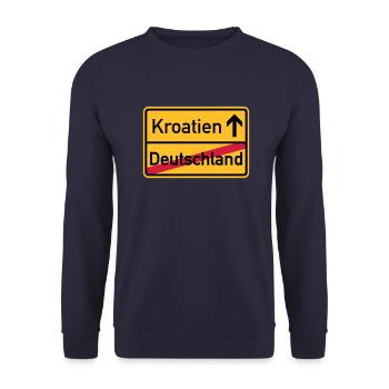 Kroatien - Unisex Pullover - Navy - Vorne - Alina (178cm) & Michal (187cm)