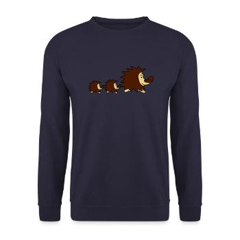 süßer kleiner niedlicher igel - Unisex Pullover - Navy - Vorne - Alina (178cm) & Michal (187cm)