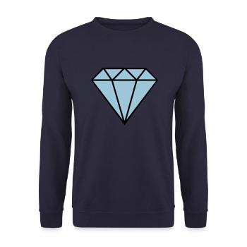 diamant icon - Unisex Pullover - Navy - Vorne - Alina (178cm) & Michal (187cm)