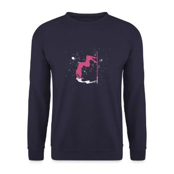 Poledance - Barre - Danse - Hobby - Femme - Sweat-shirt Unisexe - marine - Devant - Alina (178cm) & Michal (187cm)