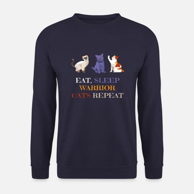 Fat Sleep warrior cats repeat - Unisex Sweatshirt - navy