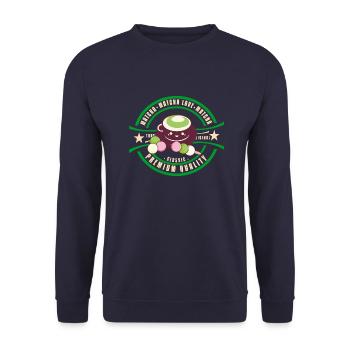 Japan - Matcha - Unisex Pullover - Navy - Vorne - Alina (178cm) & Michal (187cm)
