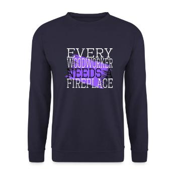 construction carpenter tree feller chop wood - Unisex Sweatshirt - navy - Front - Alina (178cm) & Michal (187cm)