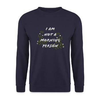 Personne du matin, bonjour, soir - Sweat-shirt Unisexe - marine - Devant - Alina (178cm) & Michal (187cm)