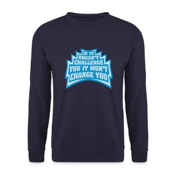 Séance d’entraînement Fitness Motivation Citation - Sweat-shirt Unisexe - marine - Devant - Alina (178cm) & Michal (187cm)