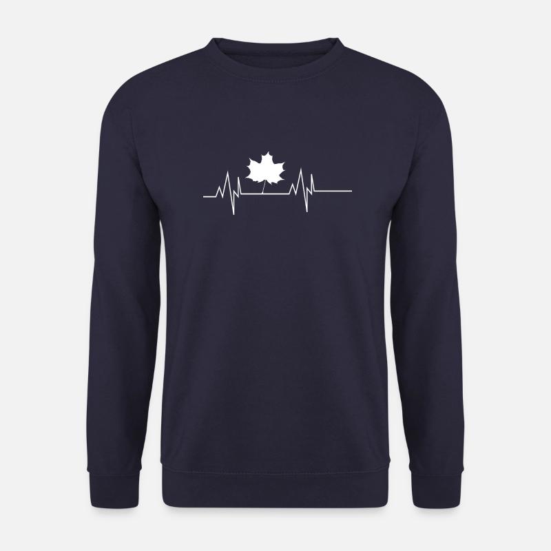 Autumn Maple Leaf Heartbeat - Unisex Sweatshirt - navy