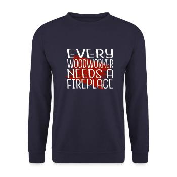 woodworker fun forestry union carpenter tshirts - Unisex Pullover - Navy - Vorne - Alina (178cm) & Michal (187cm)