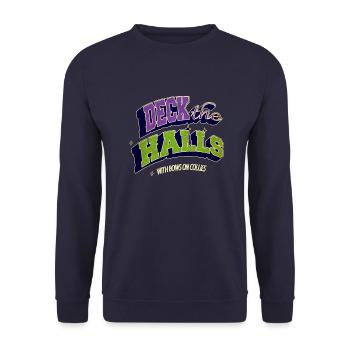 sayings bedroom humor dogs owner christmas tree - Unisex Pullover - Navy - Vorne - Alina (178cm) & Michal (187cm)