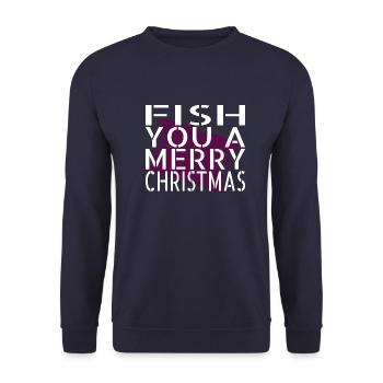 poisson dinosaure amoureux cadeau animaux cadeau dork - Sweat-shirt Unisexe - marine - Devant - Alina (178cm) & Michal (187cm)