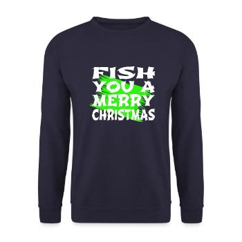 Christmas Funny Awkward Bedroom Santa Sayings - Unisex Sweatshirt - navy - Front - Alina (178cm) & Michal (187cm)