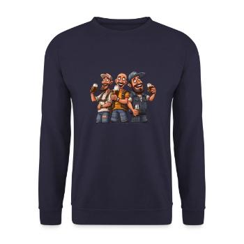 Brew Crew: Entfesseln Sie den Geist der Bierbande - Unisex Pullover - Navy - Vorne - Alina (178cm) & Michal (187cm)