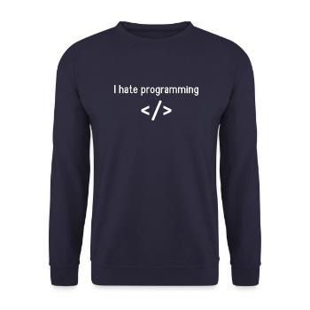 Informatiker Programmer Programming Coding Sprüche - Unisex Pullover - Navy - Vorne - Alina (178cm) & Michal (187cm)