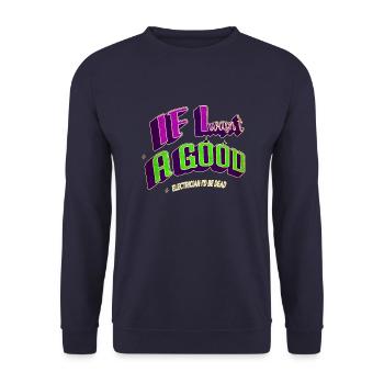 electrician beer electricity gift electric shock - Unisex Pullover - Navy - Vorne - Alina (178cm) & Michal (187cm)