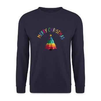 Joyeux Noël / Merry Christmas - Unisex Sweatshirt - navy - Front - Alina (178cm) & Michal (187cm)