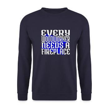 woodcutter dad carpenter quotes tshirts - Unisex Pullover - Navy - Vorne - Alina (178cm) & Michal (187cm)