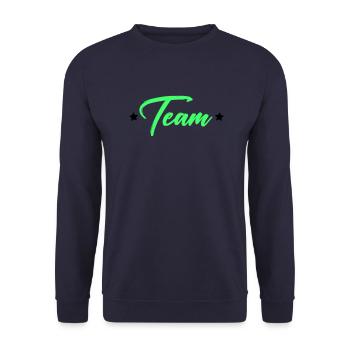team - Unisex Pullover - Navy - Vorne - Alina (178cm) & Michal (187cm)