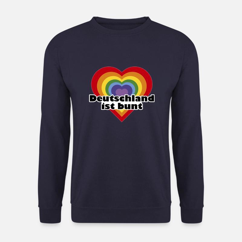 Deutschland ist bunt Herz in Regenbogen Farben - Unisex Pullover - Navy