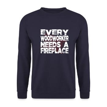 chainsaw grab happy chop wood funny quote - Unisex Pullover - Navy - Vorne - Alina (178cm) & Michal (187cm)
