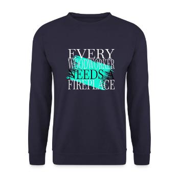 americas cool logging lumberjackwoodworking - Unisex Pullover - Navy - Vorne - Alina (178cm) & Michal (187cm)