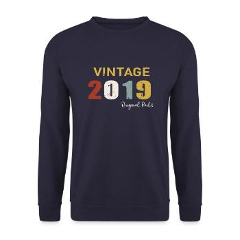 Original parts 2019 - Cadeau d Anniversaire 5 ans - Sweat-shirt Unisexe - marine - Devant - Alina (178cm) & Michal (187cm)