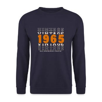 1965: Vintage - 59th Anniversary - Unisex Sweatshirt - navy - Front - Alina (178cm) & Michal (187cm)