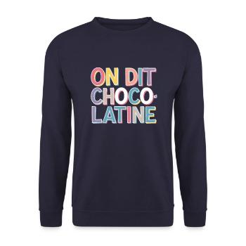 On dit chocolatine - Sweat-shirt Unisexe - marine - Devant - Alina (178cm) & Michal (187cm)
