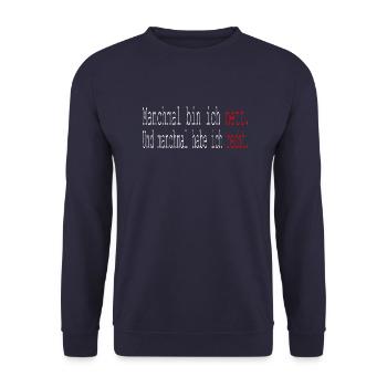 Sarkasmus Ironie Sarkastische Sprüche - Unisex Pullover - Navy - Vorne - Alina (178cm) & Michal (187cm)
