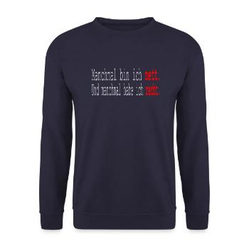 Sarkasmus Ironie Sarkastische Sprüche - Unisex Pullover - Navy - Vorne - Alina (178cm) & Michal (187cm)