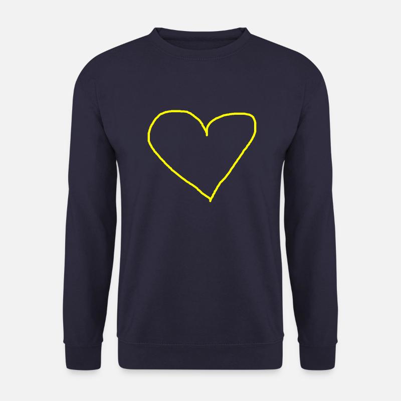 Herz gelb Herzchen Geschenkidee - Unisex Pullover - Navy