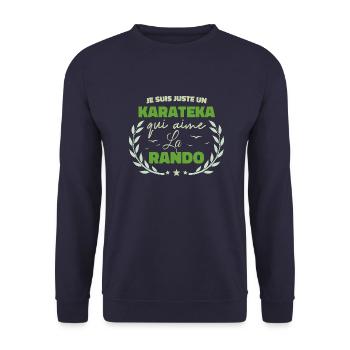 Fier d’être Karateka et Passionné de la Rando - Sweat-shirt Unisexe - marine - Devant - Alina (178cm) & Michal (187cm)