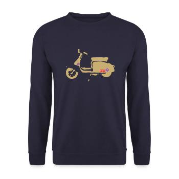 Retro Scooter - Unisex Sweatshirt - navy - Front - Alina (178cm) & Michal (187cm)