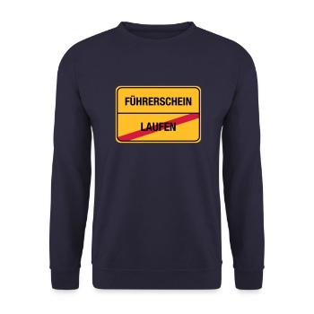 Laufen - Führerschein (dh) - Unisex Pullover - Navy - Vorne - Alina (178cm) & Michal (187cm)