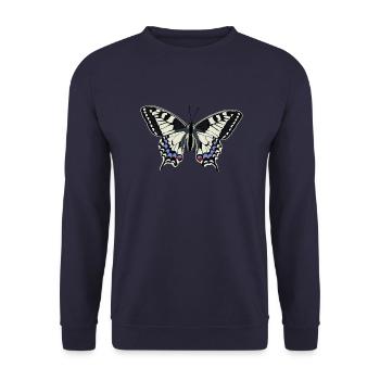 Schmetterling - Unisex Pullover - Navy - Vorne - Alina (178cm) & Michal (187cm)