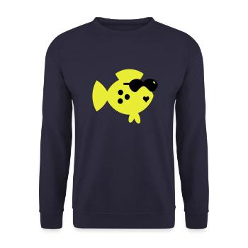poissons aveugles / blind fish (2c) - Sweat-shirt Unisexe - marine - Devant - Alina (178cm) & Michal (187cm)