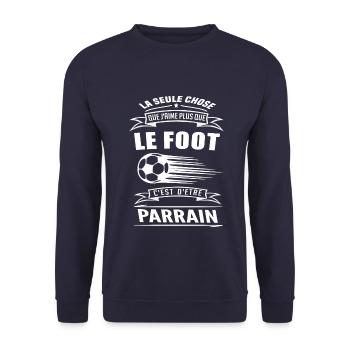 LA SEULE CHOSE QUE JAIME PLUS QUE LE FOOT- PARRAIN - Sweat-shirt Unisexe - marine - Devant - Alina (178cm) & Michal (187cm)