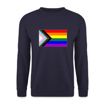 Progress LGBTQ Gay Pride Flag - Unisex Sweatshirt - navy - Front - Alina (178cm) & Michal (187cm)