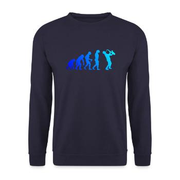 Saxophone Evolution Saxophoniste Sax Men Boys - Sweat-shirt Unisexe - marine - Devant - Alina (178cm) & Michal (187cm)
