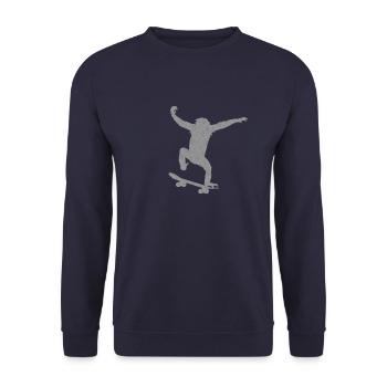 Monkey Skateboard - Unisex Sweatshirt - navy - Front - Alina (178cm) & Michal (187cm)